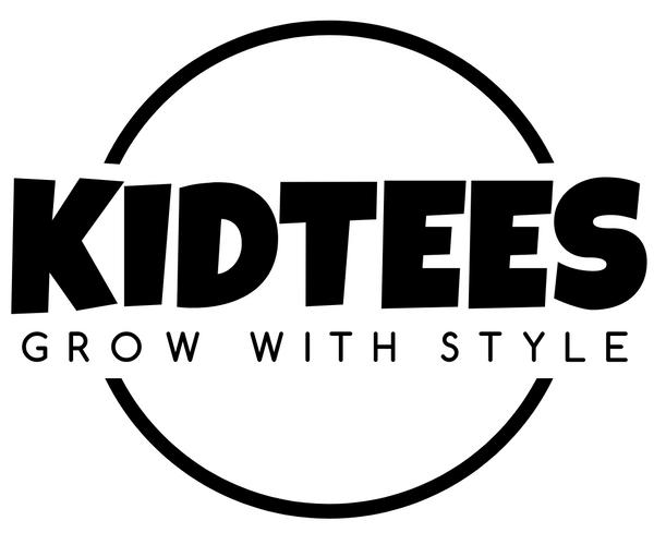 Black 'KIDTEES' logo with tagline 'Grow with Style' on a white background
